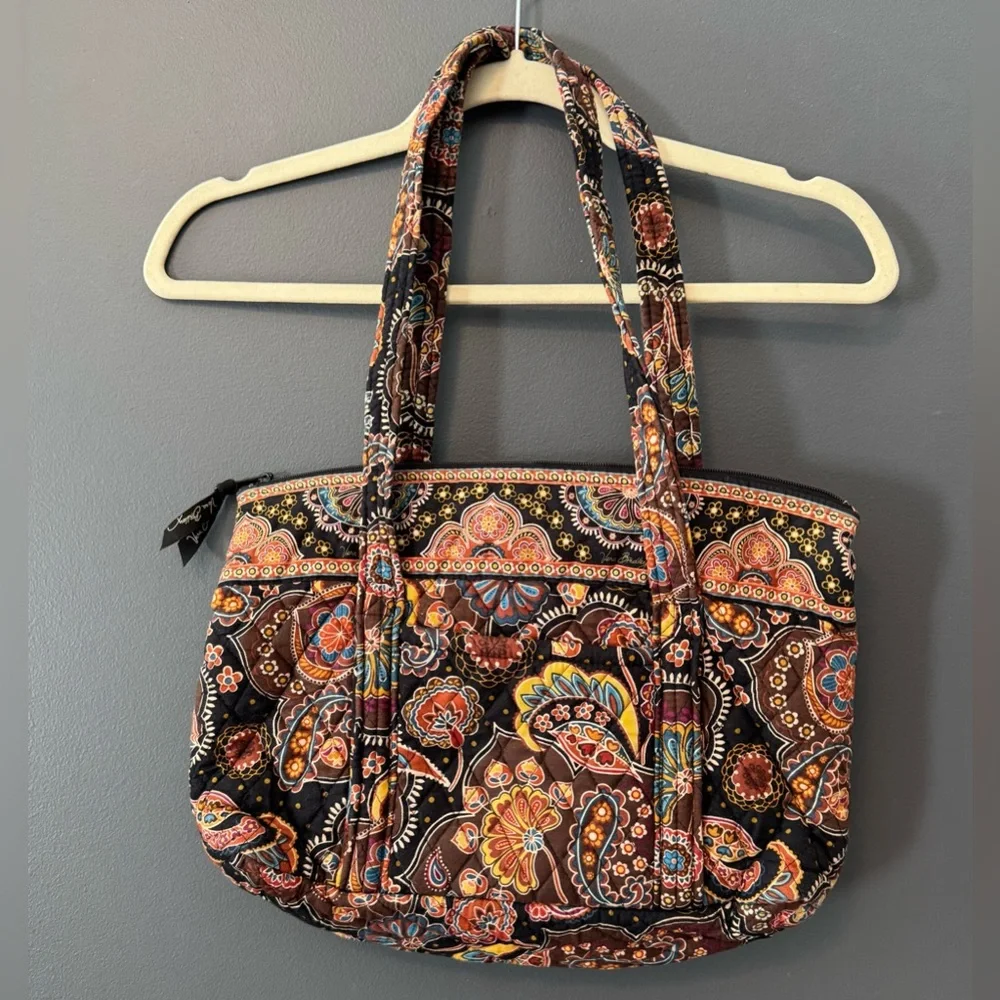 Vera Bradley Kensington Shoulder Bag Tote 7 Pockets Quilted Vintage Purse 90s